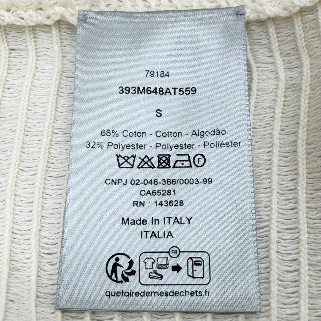 未使用品▼DIOR ディオール オム 393M648AT559 ボーダー柄 ロゴワッペン付き リブ編み クルーネック カットソー 半袖Ｔシャツ S 正規品