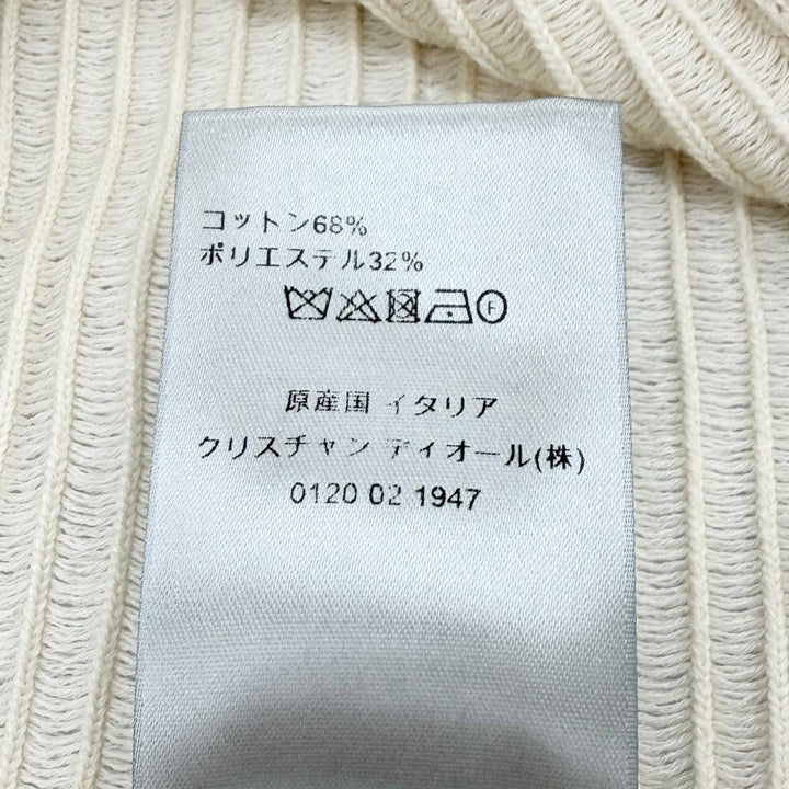 未使用品▼DIOR ディオール オム 393M648AT559 ボーダー柄 ロゴワッペン付き リブ編み クルーネック カットソー 半袖Ｔシャツ S 正規品