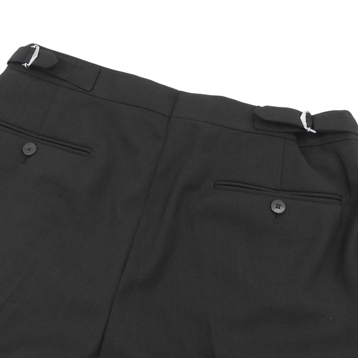 未使用品▲CARUSO カルーゾ ウール100％ テーパード 1タック センタープレス スラックス ブラック 48/7R イタリア製 正規品 メンズ