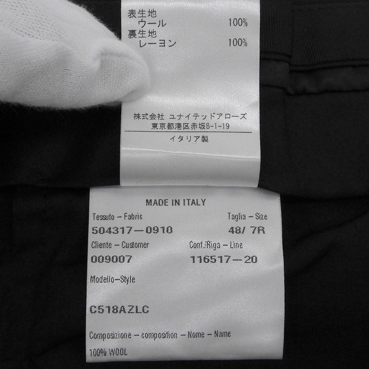 未使用品▲CARUSO カルーゾ ウール100％ テーパード 1タック センタープレス スラックス ブラック 48/7R イタリア製 正規品 メンズ