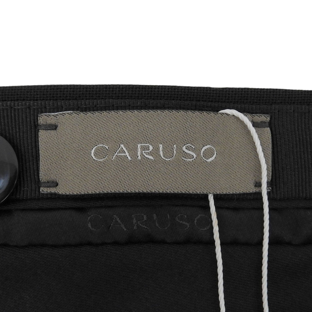 未使用品▲CARUSO カルーゾ ウール100％ テーパード 1タック センタープレス スラックス ブラック 48/7R イタリア製 正規品 メンズ