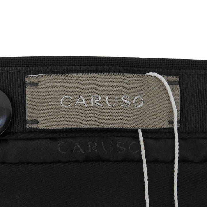 未使用品▲CARUSO カルーゾ ウール100％ テーパード 1タック センタープレス スラックス ブラック 48/7R イタリア製 正規品 メンズ