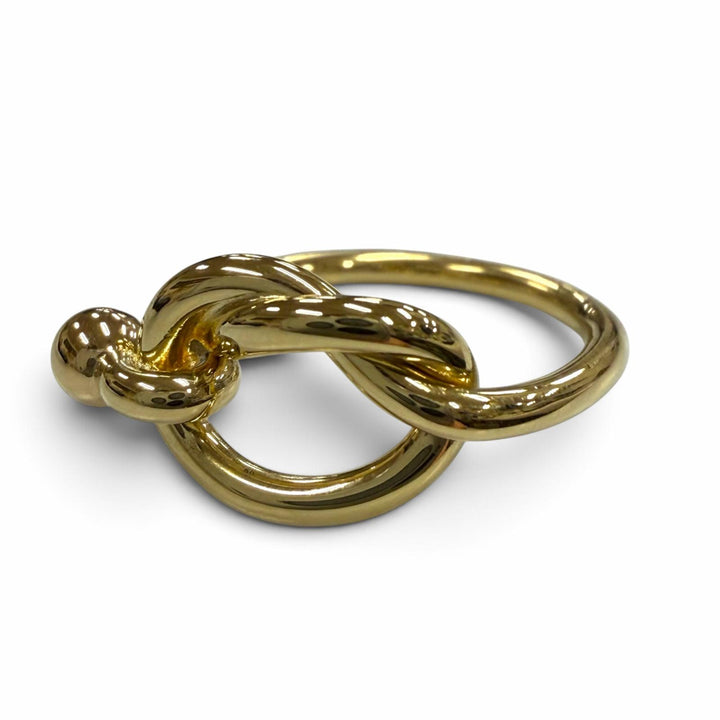 極美品▼TIFFANY&amp;Co. ティファニー ラブノット 750(YG) リング 指輪 イエローゴールド JP10号相当 重量4.2g レディース 保存袋付き
