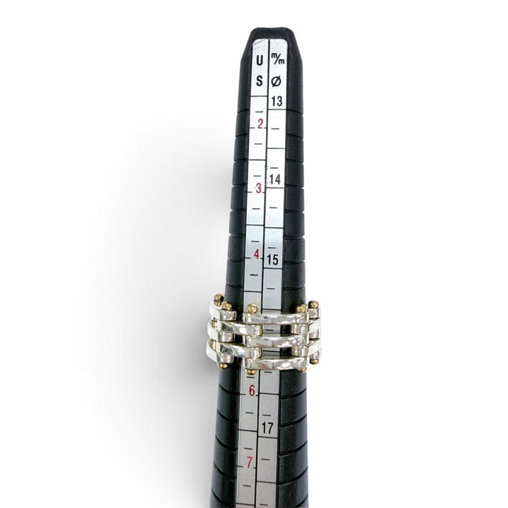 美品☆TIFFANY&amp;Co. ティファニー ゲートリンク リング 925 750 コンビ 指輪 シルバー イエローゴールド JP10号相当 重量11.7g レディース