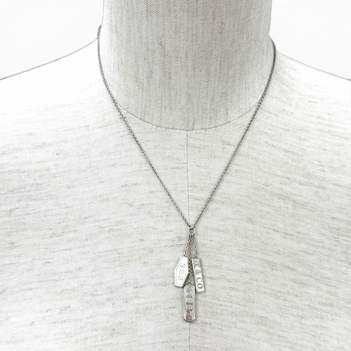 良品★TIFFANY&amp;Co. ティファニー 925 1837 エレメント 3連タグ ネックレス ペンダント シルバー イタリア製 重量7.2g レディース