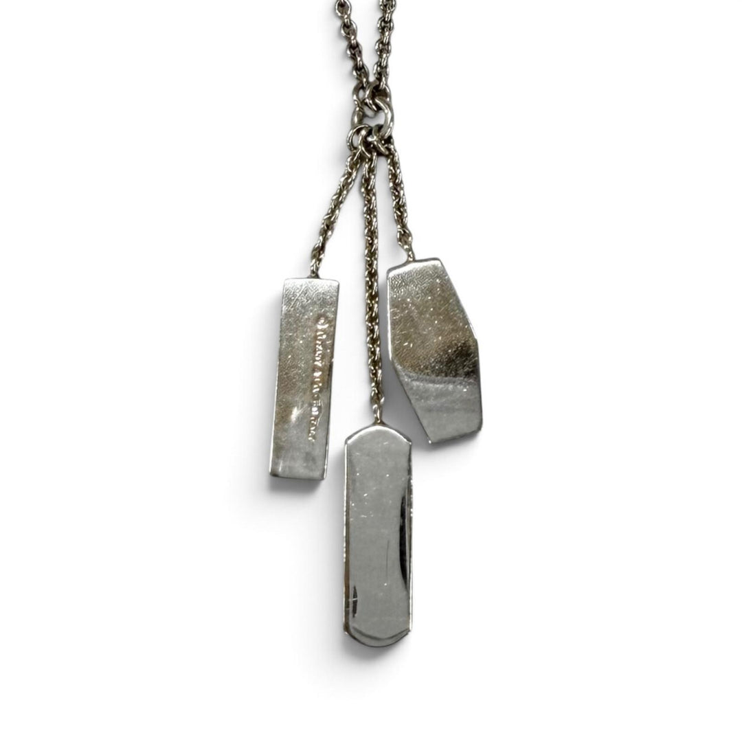 良品★TIFFANY&amp;Co. ティファニー 925 1837 エレメント 3連タグ ネックレス ペンダント シルバー イタリア製 重量7.2g レディース