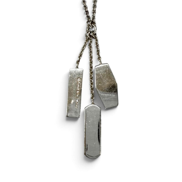 良品★TIFFANY&amp;Co. ティファニー 925 1837 エレメント 3連タグ ネックレス ペンダント シルバー イタリア製 重量7.2g レディース