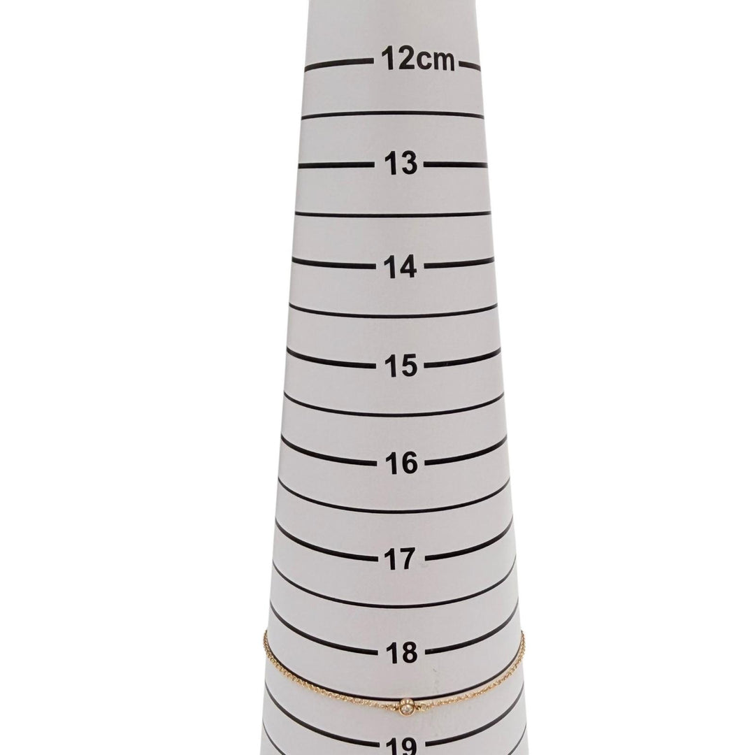 美品◇TIFFANY&amp;Co. ティファニー バイザヤード 750(PG) ダイヤ1P 約D0.05ct 枠込直径3.7mm ブレスレット スペイン製 重量1.3g レディース