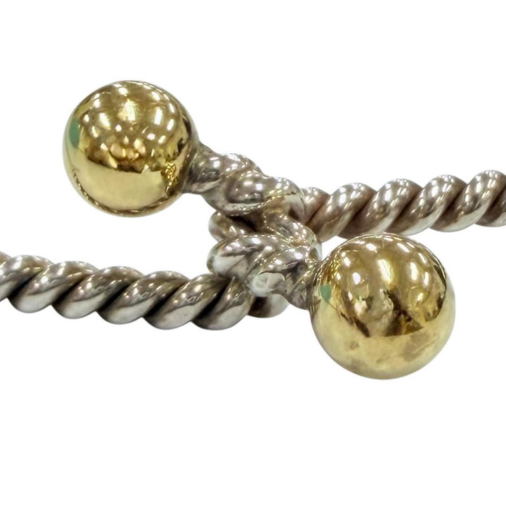 美品☆TIFFANY&amp;Co. ティファニー ダブルアイ ツイスト バングル 925 750 コンビ ブレスレット シルバー イエローゴールド 重量6.7g 箱付