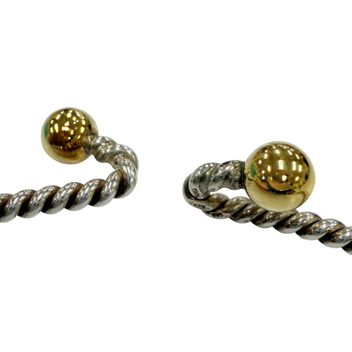 美品☆TIFFANY&amp;Co. ティファニー ダブルアイ ツイスト バングル 925 750 コンビ ブレスレット シルバー イエローゴールド 重量6.7g 箱付