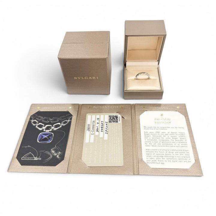 極美品◇BVLGARI ブルガリ セルペンティヴァイパー リング 750WG 指輪 ホワイトゴールド 58 (JP18号) イタリア製 重量5.2g 箱 ケース付き