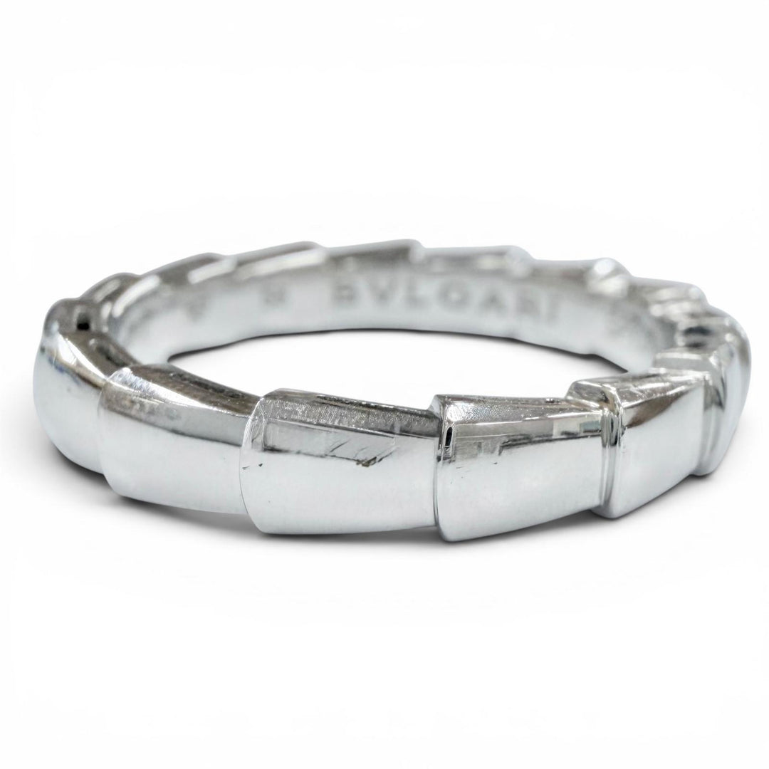 極美品◇BVLGARI ブルガリ セルペンティヴァイパー リング 750WG 指輪 ホワイトゴールド 58 (JP18号) イタリア製 重量5.2g 箱 ケース付き