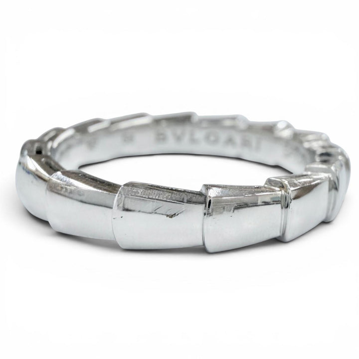 極美品◇BVLGARI ブルガリ セルペンティヴァイパー リング 750WG 指輪 ホワイトゴールド 58 (JP18号) イタリア製 重量5.2g 箱 ケース付き