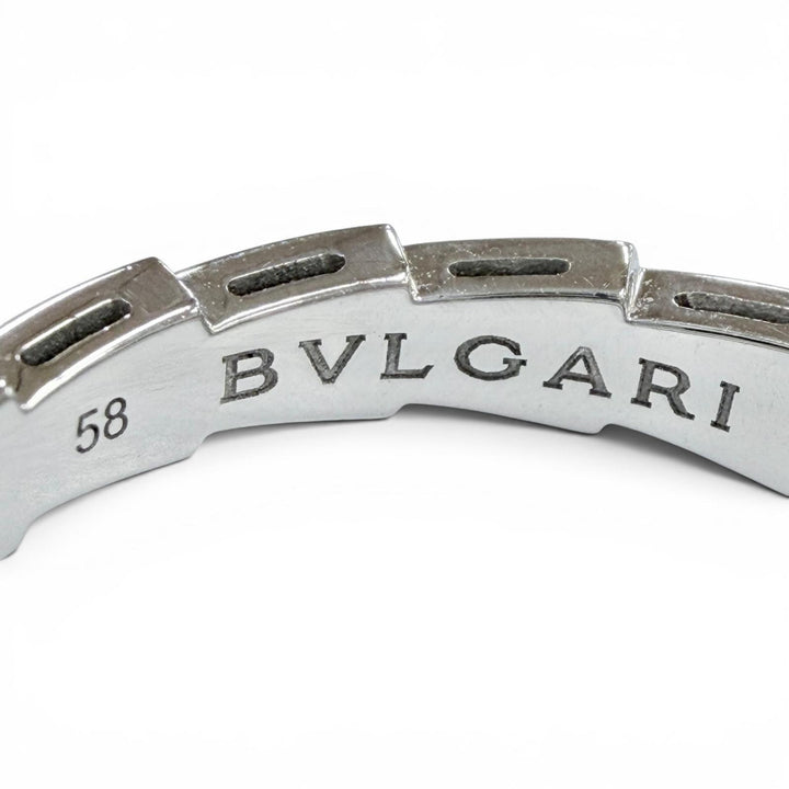 極美品◇BVLGARI ブルガリ セルペンティヴァイパー リング 750WG 指輪 ホワイトゴールド 58 (JP18号) イタリア製 重量5.2g 箱 ケース付き