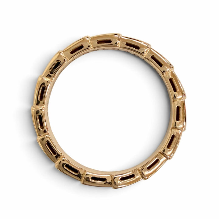 極美品△BVLGARI ブルガリ セルペンティ ヴァイパー リング 指輪 750(PG) ピンクゴールド 59 JP19号 イタリア製 重量4.5g メンズ