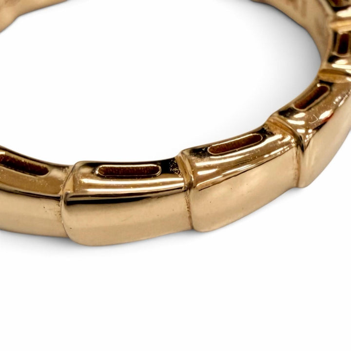 極美品△BVLGARI ブルガリ セルペンティ ヴァイパー リング 指輪 750(PG) ピンクゴールド 59 JP19号 イタリア製 重量4.5g メンズ