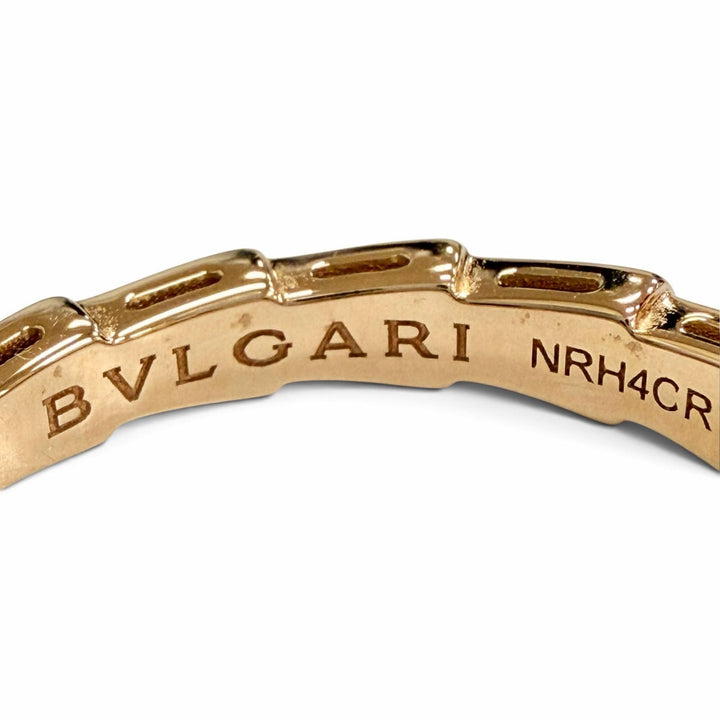 極美品△BVLGARI ブルガリ セルペンティ ヴァイパー リング 指輪 750(PG) ピンクゴールド 59 JP19号 イタリア製 重量4.5g メンズ