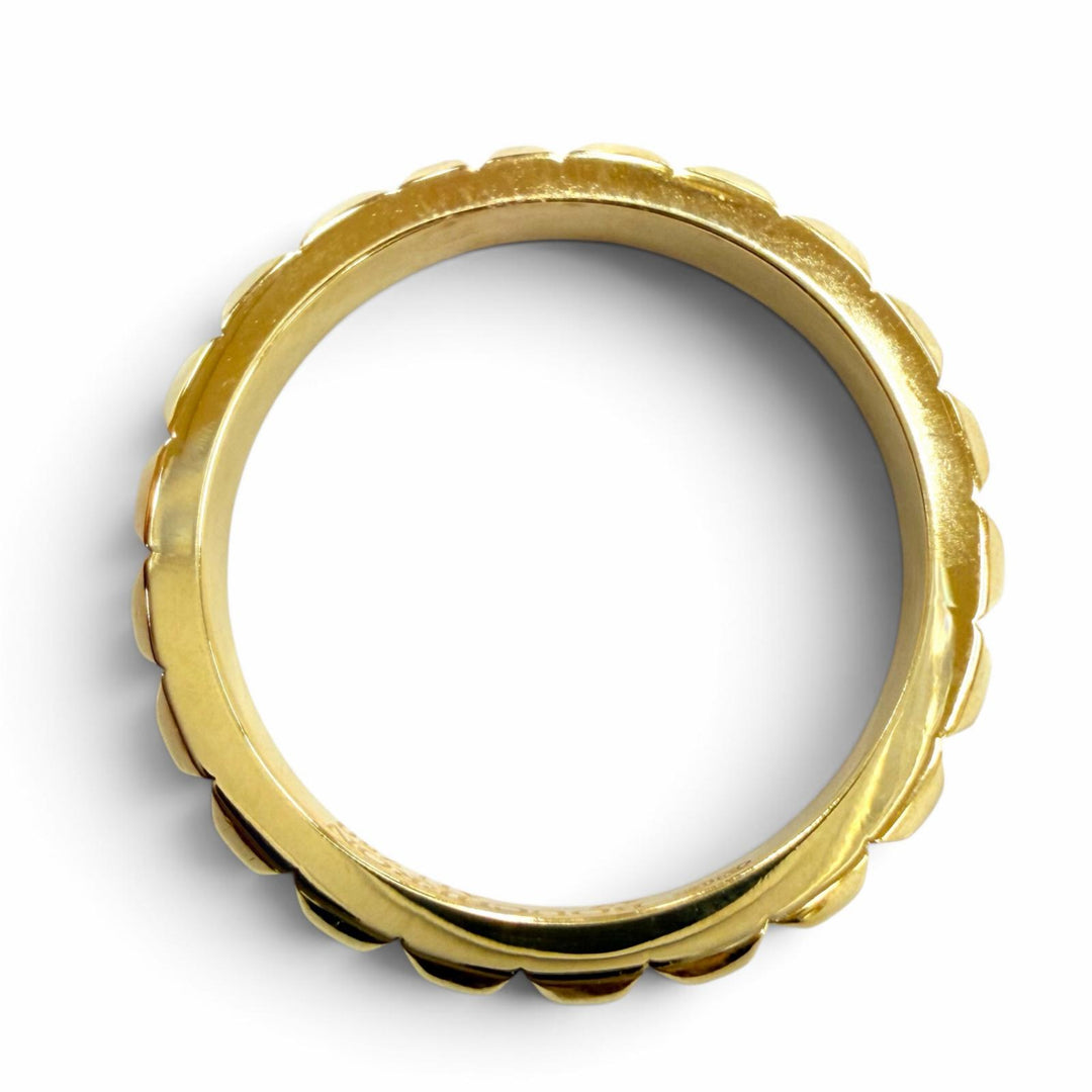 極美品☆BOUCHERON ブシュロン キャトル クル ド パリ リング ミディアム AU750（YG）イエローゴールド 47 JP8号相当 重量3.3g 箱付き