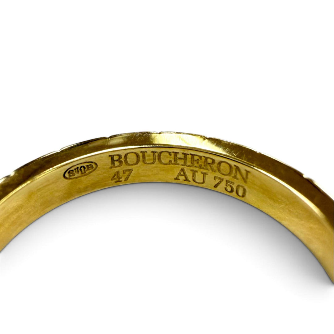 極美品☆BOUCHERON ブシュロン キャトル クル ド パリ リング ミディアム AU750（YG）イエローゴールド 47 JP8号相当 重量3.3g 箱付き