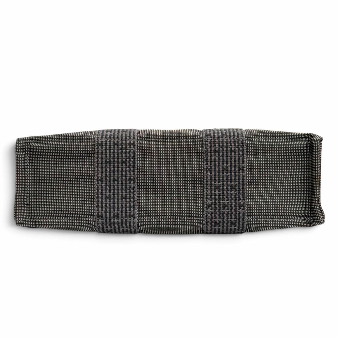 美品△HERMES エルメス エールライン トート PM シルバー金具 セリエボタン キャンバス トートバッグ ハンドバッグ グレー フランス製
