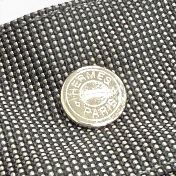 美品△HERMES エルメス エールライン トート PM シルバー金具 セリエボタン キャンバス トートバッグ ハンドバッグ グレー フランス製