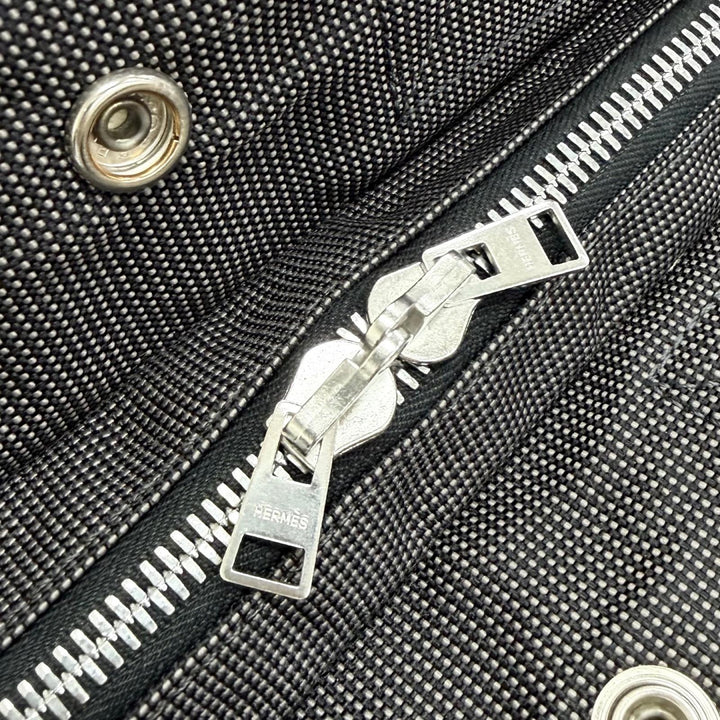 美品△HERMES エルメス エールライン トート PM シルバー金具 セリエボタン キャンバス トートバッグ ハンドバッグ グレー フランス製