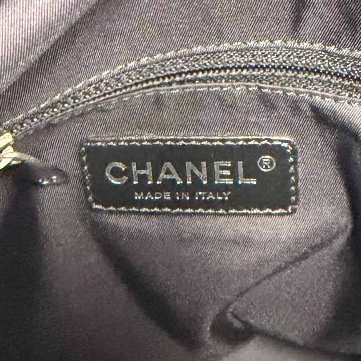 極美品★CHANEL シャネル A34208 パリビアリッツ PM ココマーク レザー使い コーティングキャンバス トートバッグ ブラック 保存袋付き