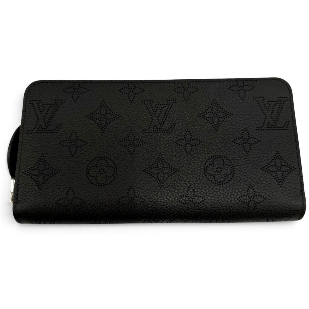 極美品☆LOUIS VUITTON ルイヴィトン M61867 ジッピーウォレット マヒナレザー ラウンドファスナー 長財布 ブラック フランス製 箱・袋付