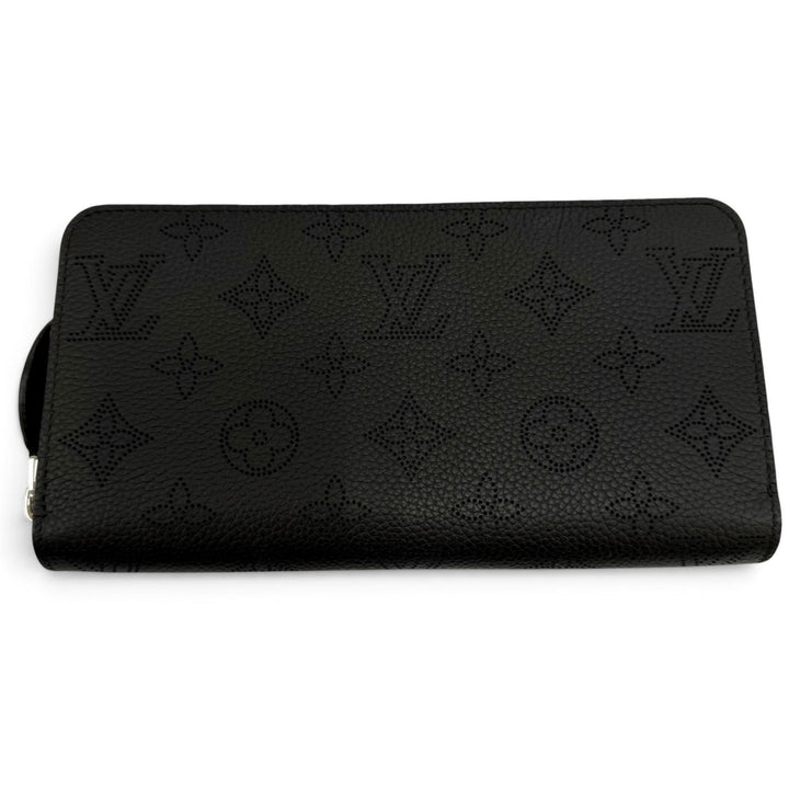 極美品☆LOUIS VUITTON ルイヴィトン M61867 ジッピーウォレット マヒナレザー ラウンドファスナー 長財布 ブラック フランス製 箱・袋付
