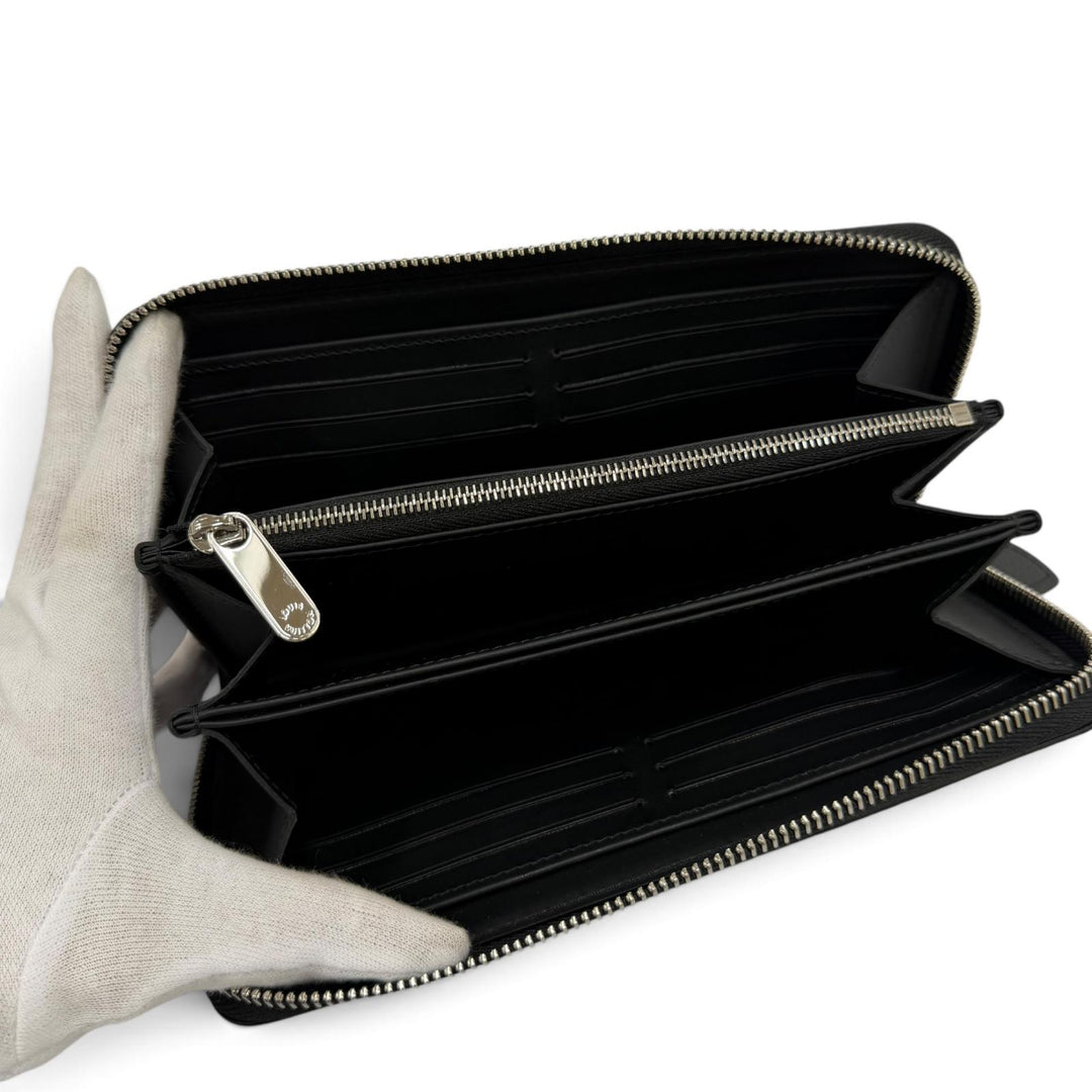 極美品☆LOUIS VUITTON ルイヴィトン M61867 ジッピーウォレット マヒナレザー ラウンドファスナー 長財布 ブラック フランス製 箱・袋付