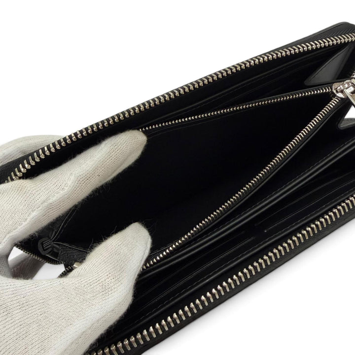 極美品☆LOUIS VUITTON ルイヴィトン M61867 ジッピーウォレット マヒナレザー ラウンドファスナー 長財布 ブラック フランス製 箱・袋付