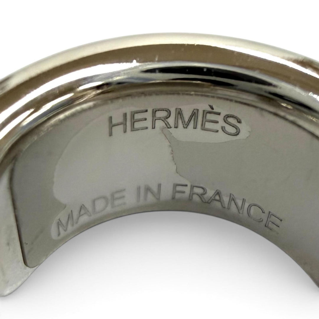 極美品★HERMES エルメス ピアス オランプ PM カーフレザー シルバー金具 ブラック アクセサリー フランス製 レディース 保存袋付
