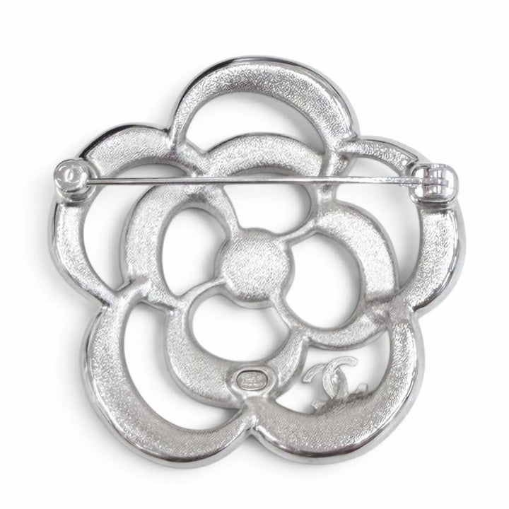 極美品△CHANEL シャネル A25P AB9720 カメリア ココマーク パール ラインストーン ハート スター ブローチ シルバー フランス製 箱付き