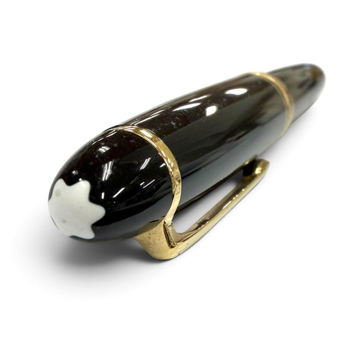 美品▼MONTBLANC モンブラン マイスターシュテュック 146 ペン先14K Fニブ ホワイトスター 万年筆 ブラック ゴールド ドイツ製 メンズ
