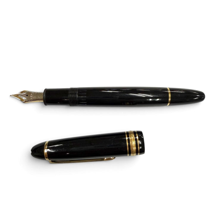 美品▼MONTBLANC モンブラン マイスターシュテュック 146 ペン先14K Fニブ ホワイトスター 万年筆 ブラック ゴールド ドイツ製 メンズ
