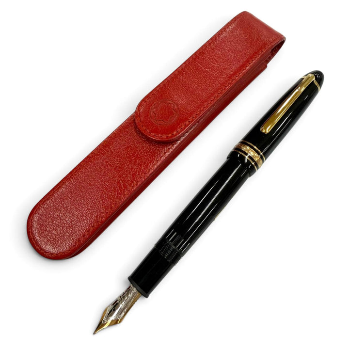 極美品▼MONTBLANC モンブラン マイスターシュテュック 146 ペン先14K Mニブ ホワイトスター 万年筆 ブラック ゴールド 1本用ケース付き