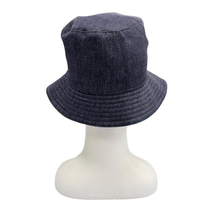 美品▼HERMES エルメス ボブ エデン セリエ リネン100% シルバー金具 帽子 バケットハット インディゴ 57 フランス製 メンズ