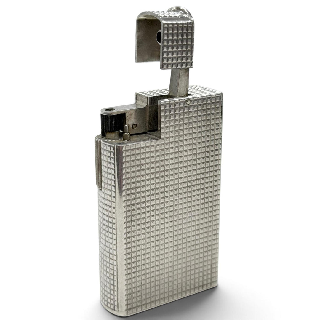 美品▼Dunhill ダンヒル 925 70s ライオンパサント ダイヤモンドカット ローラー式 ガス ライター シルバー 仏製 重量79.9g 着火確認済み