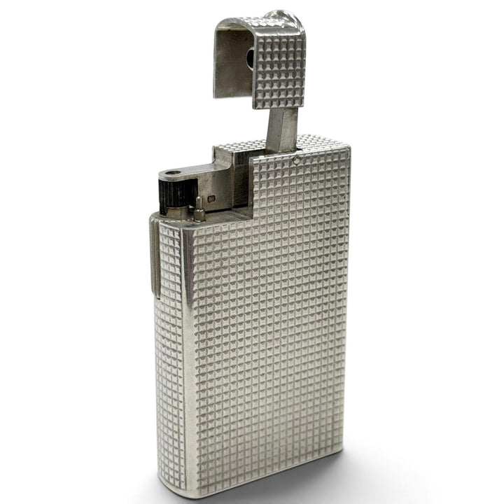 美品▼Dunhill ダンヒル 925 70s ライオンパサント ダイヤモンドカット ローラー式 ガス ライター シルバー 仏製 重量79.9g 着火確認済み