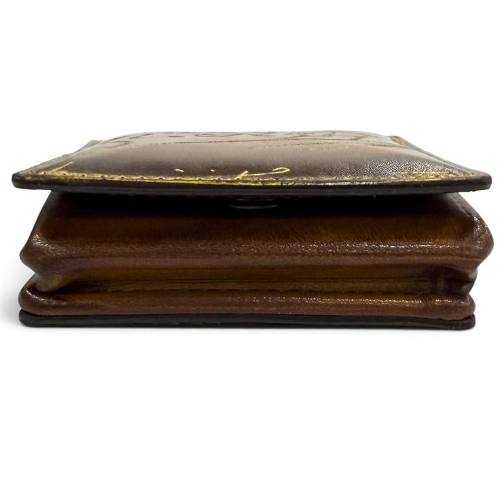 美品★BERLUTI ベルルッティ KHAYA カヤ カリグラフィ ゴールデンパティーヌ レザー コインケース ブラウン ゴールド イタリア製 メンズ