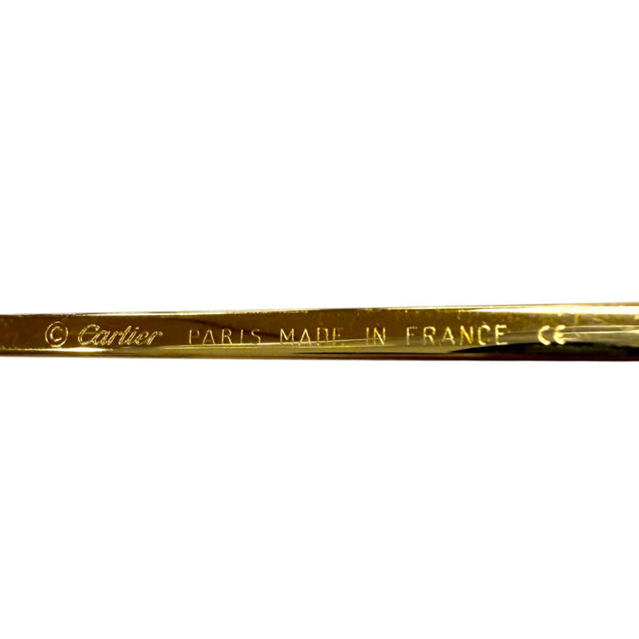 人気▼Cartier カルティエ リムレス ツーポイント ロゴ金具付き メガネ 眼鏡 アイウェア ゴールド ボルドー □16 135 度なし フランス製