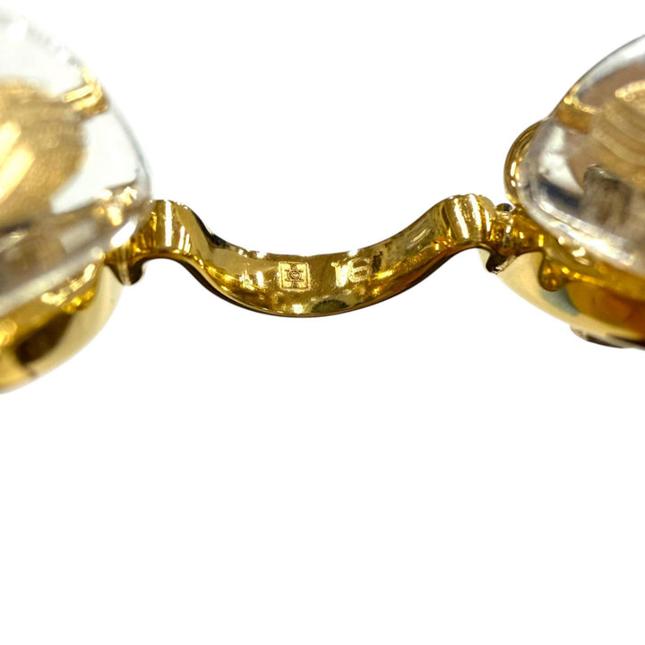 人気▼Cartier カルティエ リムレス ツーポイント ロゴ金具付き メガネ 眼鏡 アイウェア ゴールド ボルドー □16 135 度なし フランス製