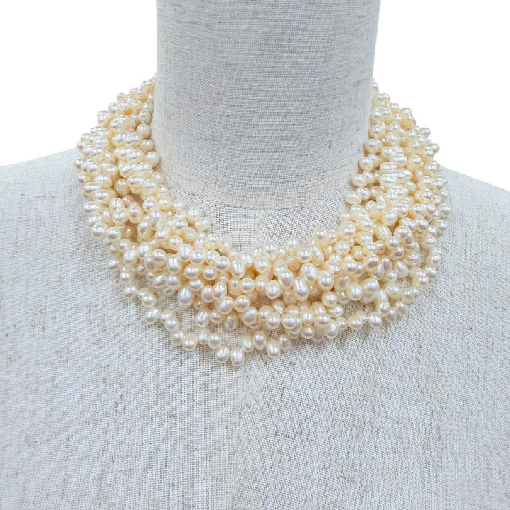 美品☆TIFFANY&amp;Co. ティファニー パロマピカソ トルセード フレッシュウォーターパール 925 8連ネックレス ホワイト シルバー 総重量209g
