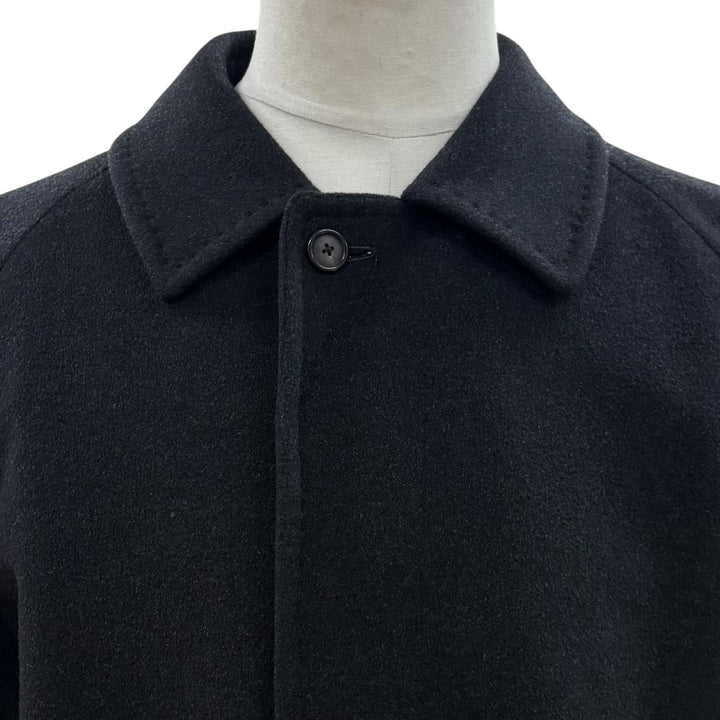 極美品▼BURBERRY LONDON バーバリーロンドン カシミヤ100% 比翼仕立て ステンカラーコート ダークグレー 92-170-5 Mサイズ相当 正規品