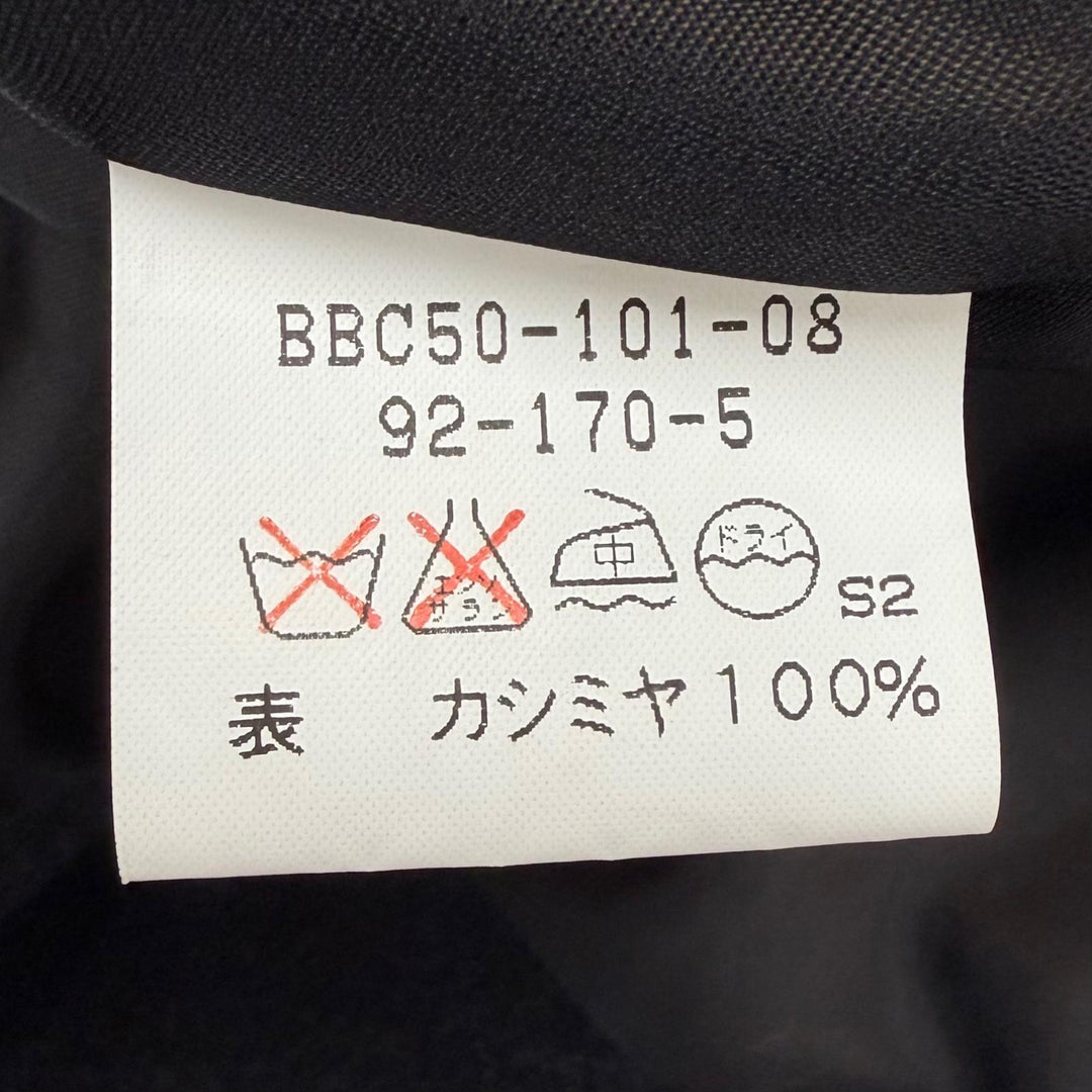 極美品▼BURBERRY LONDON バーバリーロンドン カシミヤ100% 比翼仕立て ステンカラーコート ダークグレー 92-170-5 Mサイズ相当 正規品