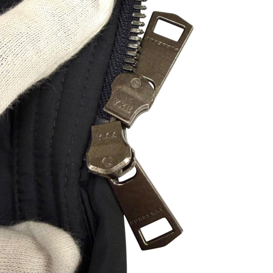 美品★BURBERRY LONDON バーバリーロンドン B1C01-849-28 ベルト付 FOXファー使い 裏地チェック柄 ダウンコート 38 正規品 ガーメント付
