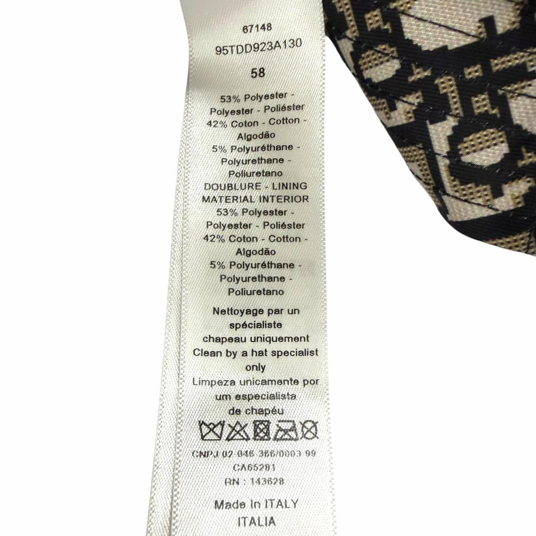 美品□Christian Dior クリスチャンディオール 95TDD923A130 Teddy-D リバーシブル ボブハット バケットハット 黒 58 イタリア製 正規品