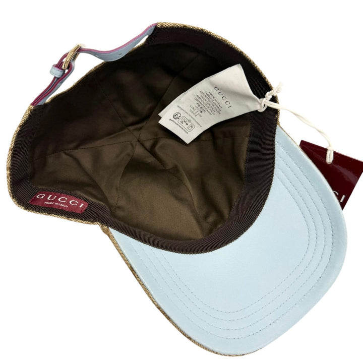 未使用品□GUCCI YUKO HIGUCHI グッチ ヒグチユウコ 847862 ボー＆ボリス GGキャンバス レザー キャップ M/57cm イタリア製 正規品