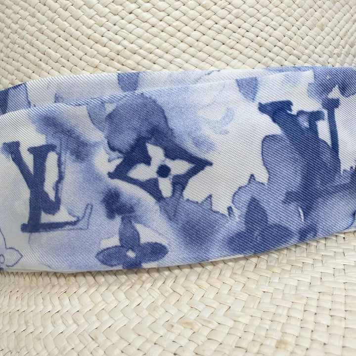 美品△LOUIS VUITTON ルイヴィトン M76762 モノグラム ウォーターカラー シャポー サマータイム ヤシ シルク バケットハット 58 正規品