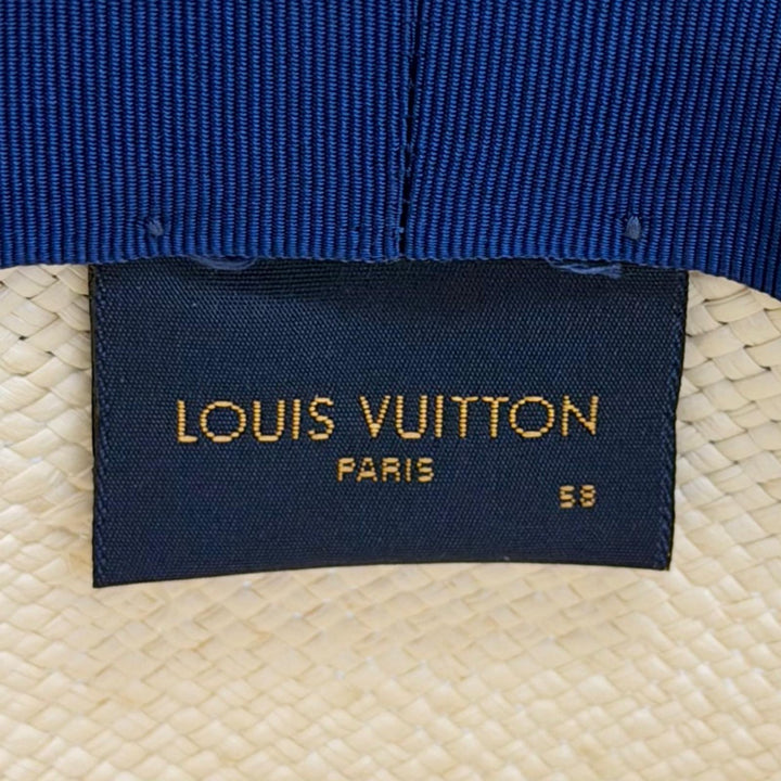 美品△LOUIS VUITTON ルイヴィトン M76762 モノグラム ウォーターカラー シャポー サマータイム ヤシ シルク バケットハット 58 正規品